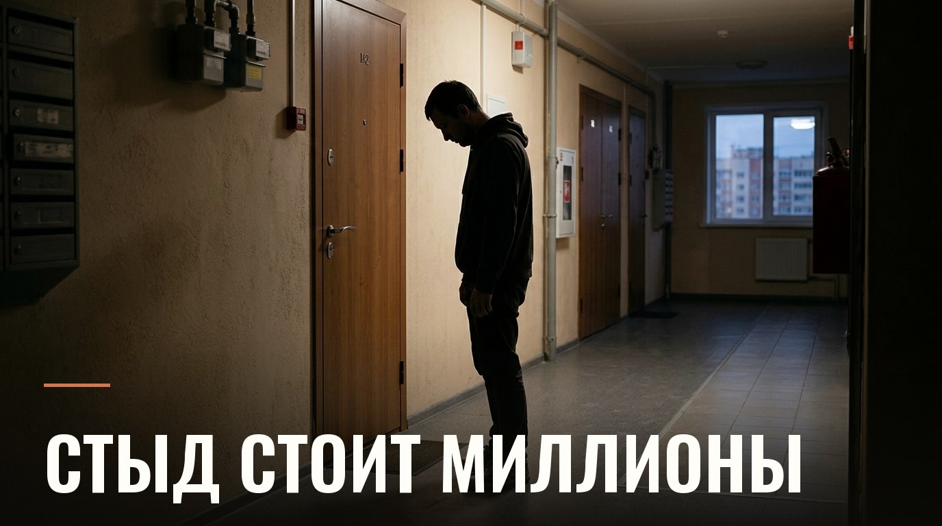 Мужчина стоит один в коридоре квартиры